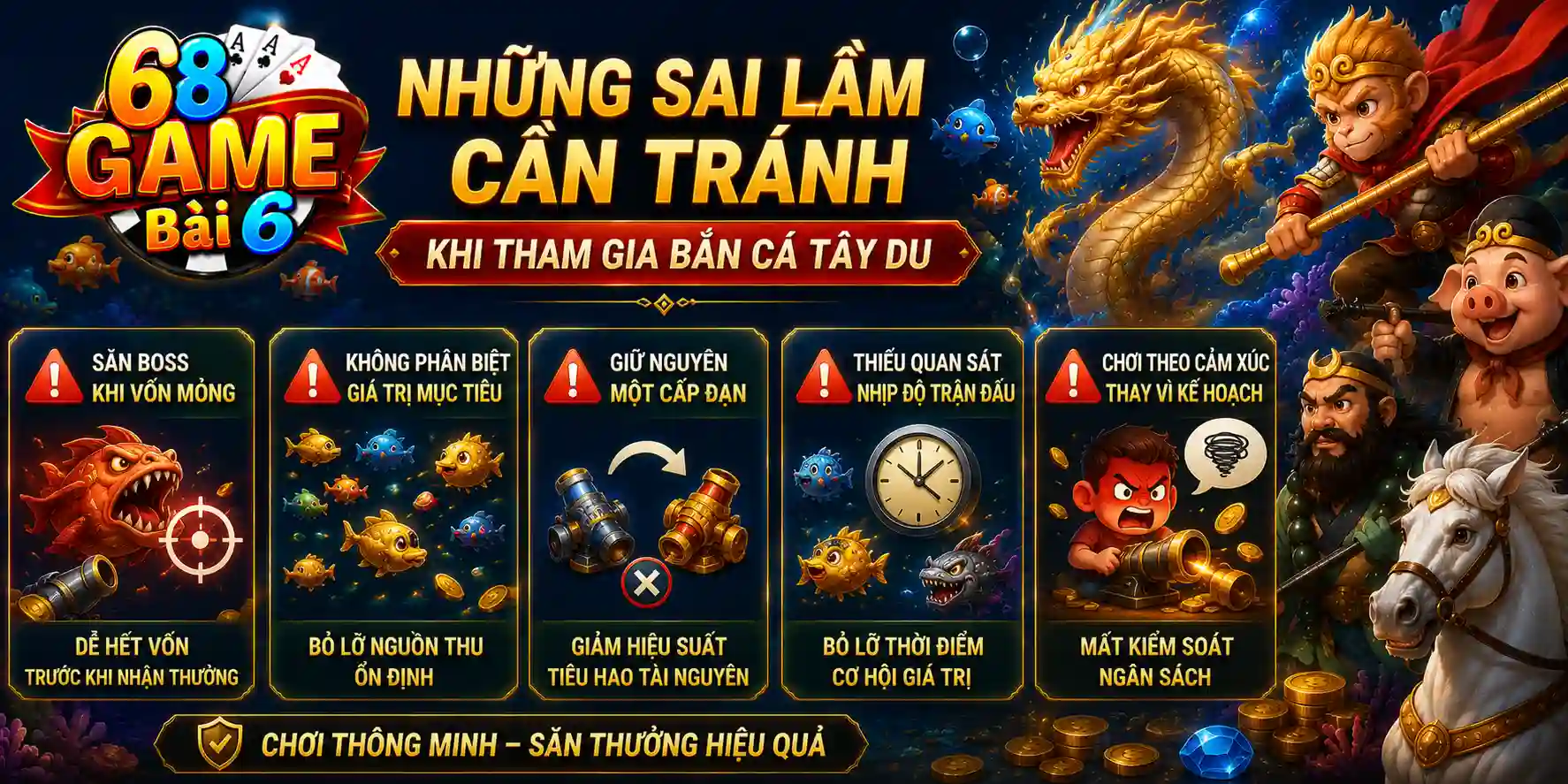 Bắn Cá Tây Du: Bật Mí Top 7 Chiến Thuật Kiếm Xu Nhanh 2026 Những sai lầm cần tránh khi tham gia Bắn cá Tây Du